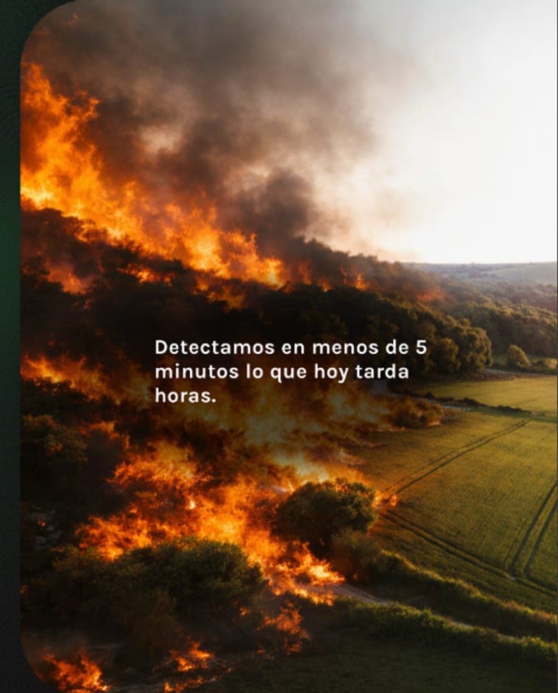 Un incendio detectado en los primeros minutos se controla. Uno detectado horas después, arrasa. Sentinel detecta focos activos en menos de 5 minutos con drones autónomos e IA.